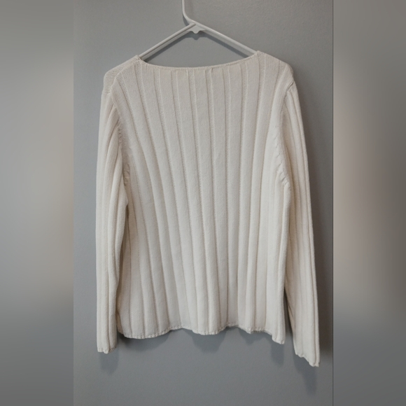 Eddie Bauer 100%Cotton Cableknit Fisherman Sweater Wonen Size Large Sailing - Picture 3 of 3